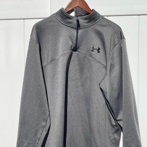 Under Armour Coldgear Loose Fit 2XL Men Gray Pullover with half zipper